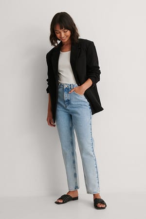 Light Blue Rigid Mom Jeans