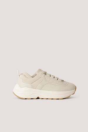 Nude Rounded Chunky Trainers
