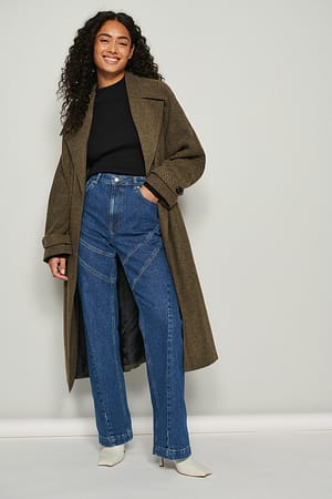 Mid Blue Organische Jeans mit hoher Taille