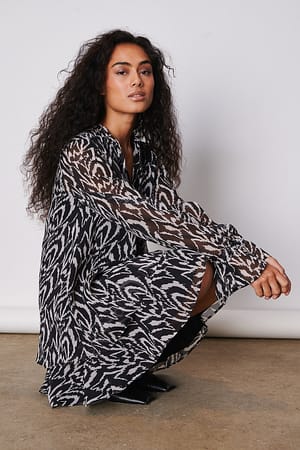 Zebra Robe fluide transparente