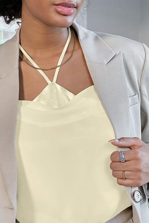 Yellow Sheer Strap Singlet