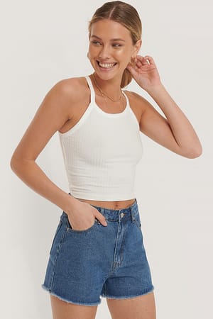 Mid Blue Short Denim Shorts