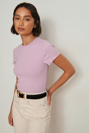 Dusty Purple Short Sleeve Babylock Top