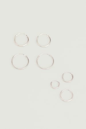 Silver Petites créoles fines en plaqué argent