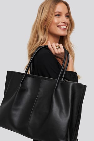 Black Slim Handle Shopper