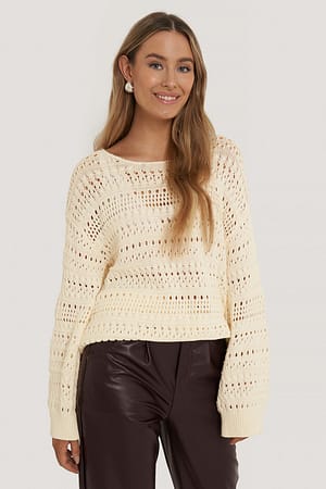 Cream Pull En Maille Ample