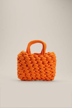 Orange Kleine geknoopte strandtas