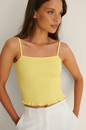 Light Yellow Smock Detail Singlet