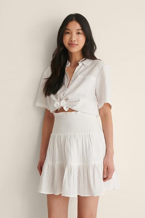 White Gesmockte Minirok