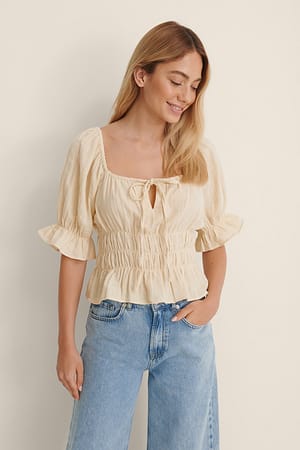 Beige Soft Cotton Top