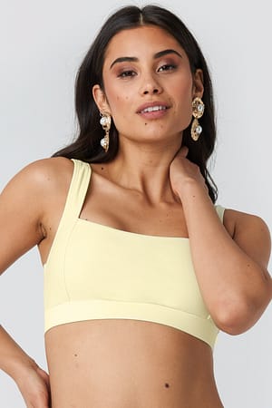 Cream Square Neck Bandeau Top