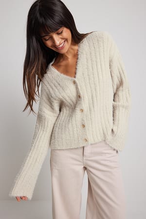 Sand Straight Fit Soft Cardigan