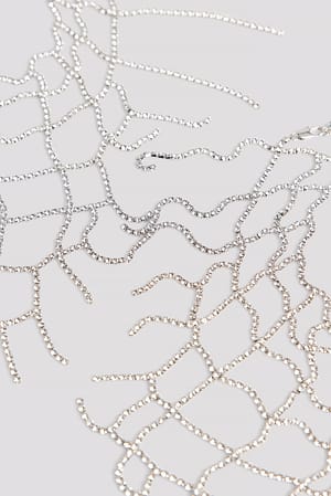 Silver Skosmycke med strass