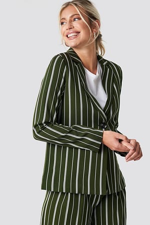 Striped Straight Blazer