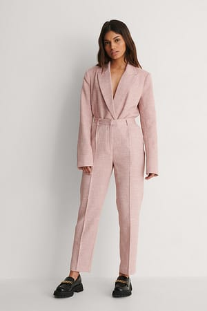Dusty Pink Strukturierte Hose