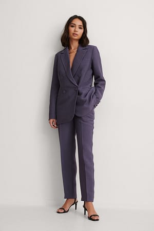 Purple Structured Suit Pants