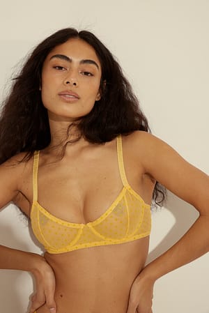 Yellow Swiss Dot Bra