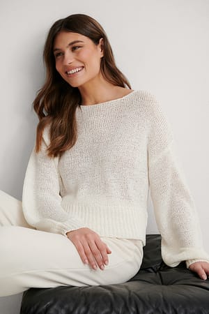 White Strickpullover