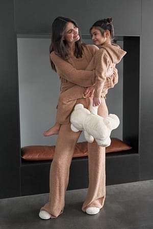 Dark Beige Stickad cardigan