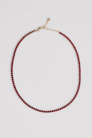 Red Thin Strass Choker