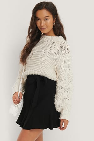 Black Rok Met Strik In De Taille