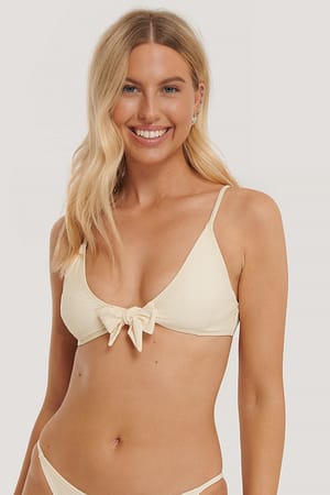 Pearl Tied Front Bikini Top
