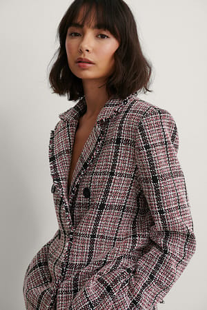 Red Check Tweed Blazer