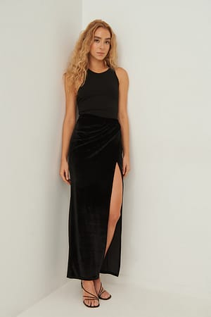 Black Fluwelen rok