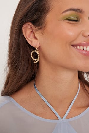 Gold Twisted Wired Earrings
