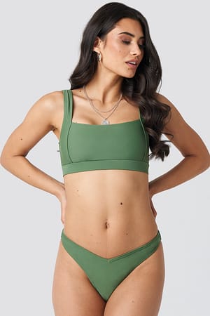 Khaki V-formad bikiniunderdel