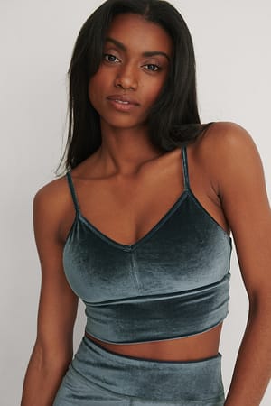 Grey Velvet Top