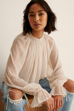 Offwhite Volumineuze blouse