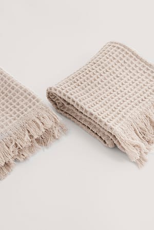 Stone 2-pack gastendoek met wafelstructuur