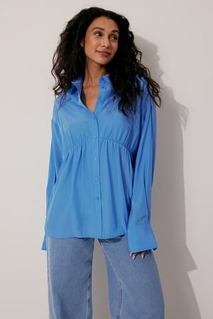 Sky Blue Waist Detail Shirt
