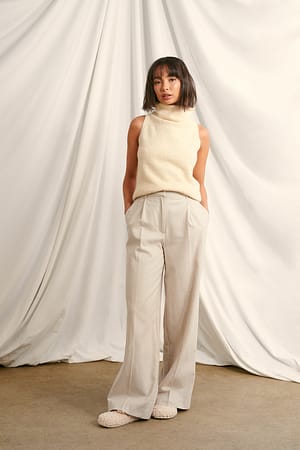 Winter White Vid bukse i flanell