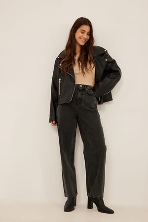 Vintage Grey Barell jeans met wijde pijpen