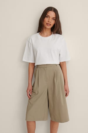 Khaki Brede broekspijp
