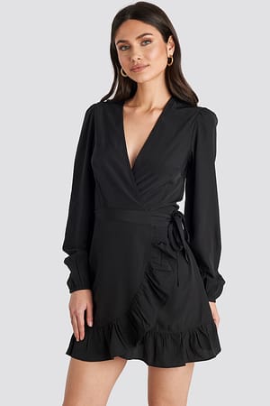Black Wickelkleid
