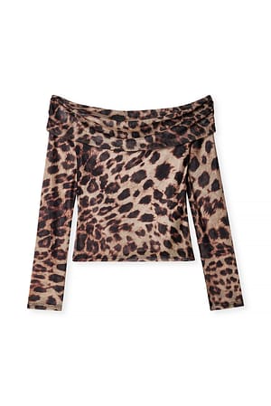 Leopard Topp i mesh utan axlar