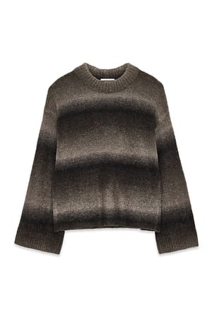 Brown Ombre strikket oversize sweater