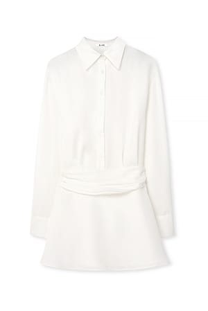 White Miniskjortekjole