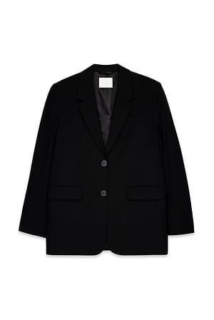 Black Meleret blazer i overstørrelse