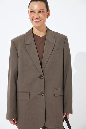 Brown Oversized melert blazer