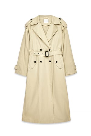 Beige Oversized Classic Trenchcoat