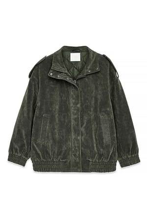 Grey Chaqueta de ante oversize