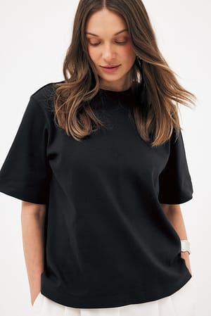 Black Oversized Heavy t-skjorte