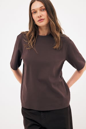 Brown Oversized Heavy t-skjorte