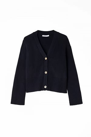 Black Oversize Strick-Cardigan