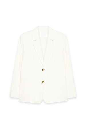 White Vanlig blazer i linneblandning