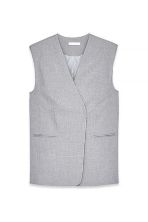 Grey Chaleco largo oversize